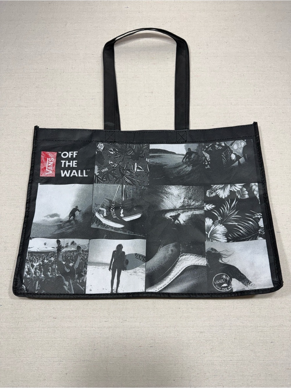 Vans Black Graphic 'Off The Wall' Photo Collage Tote